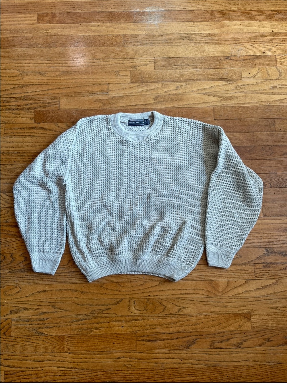 Vintage David Taylor Waffle Crewneck Oversized Sweater